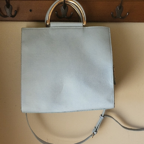 Moda Luxe Handbags - Moda Luxe Powder Blue Shoulder Bag with Gold Accents & Modern Elegance